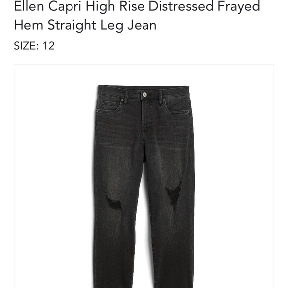 StitchFix Kit black distressed Capri frayed hem - Picture 2 of 7